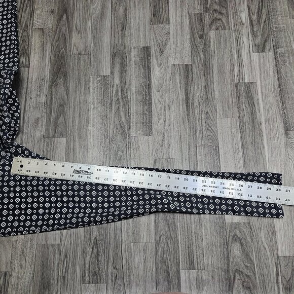 H&M Jeans Womens 8 Navy Blue White Geometric Print Skinny Cotton Stretch Pants - Picture 8 of 10